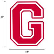Red Collegiate Letter (G) Corrugated Plastic Yard Sign, 30in